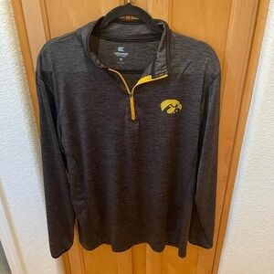 Colosseum Black Iowa Hawkeyes Quarter-Zip Pullover Size Medium